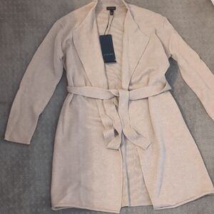 Beige Belted Cardigan